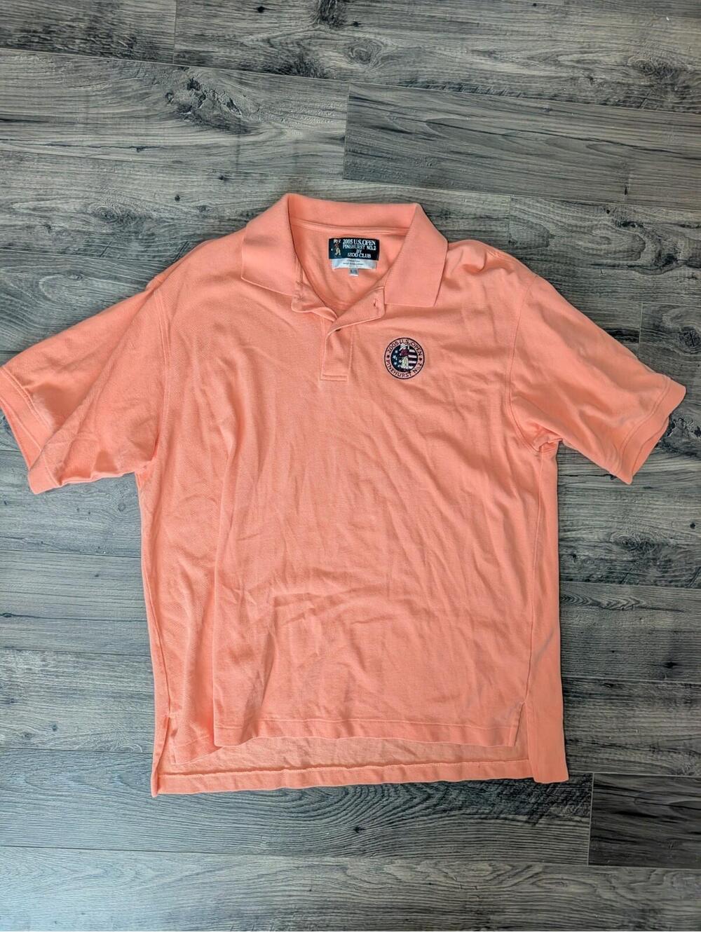 2005 US Open Pinehurst Collection by Izod Club Men’s Peach Golf Shirt XL